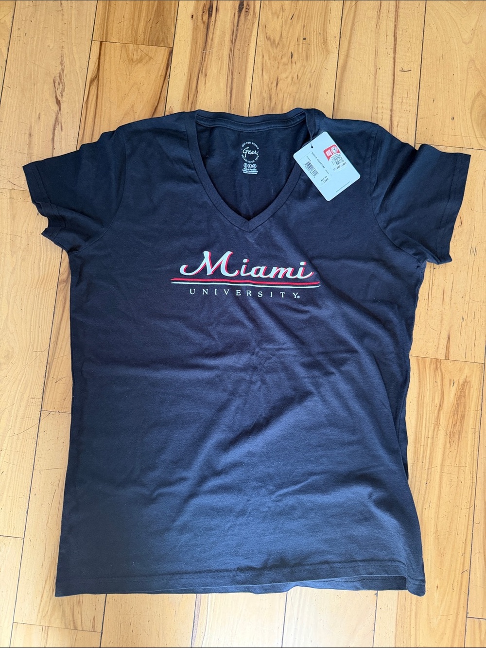Gear For Sports Black V-Neck Miami University Tee